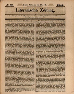 Literarische Zeitung Mittwoch 17. Juli 1844