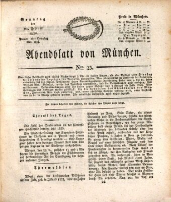 Abendblatt von München Sonntag 21. Februar 1830
