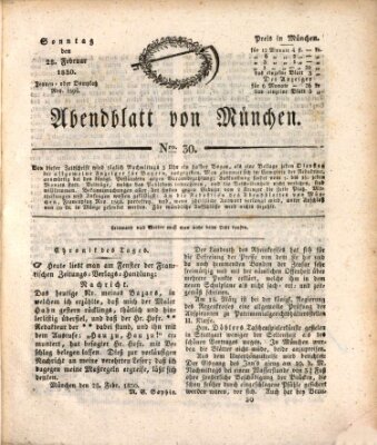 Abendblatt von München Sonntag 28. Februar 1830