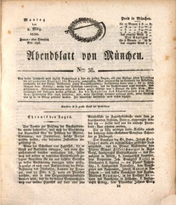 Abendblatt von München Montag 8. März 1830