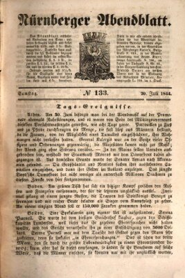 Nürnberger Abendblatt Samstag 20. Juli 1844
