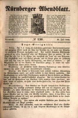 Nürnberger Abendblatt Mittwoch 24. Juli 1844