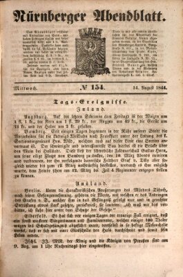 Nürnberger Abendblatt Mittwoch 14. August 1844