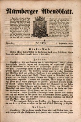 Nürnberger Abendblatt Samstag 7. September 1844
