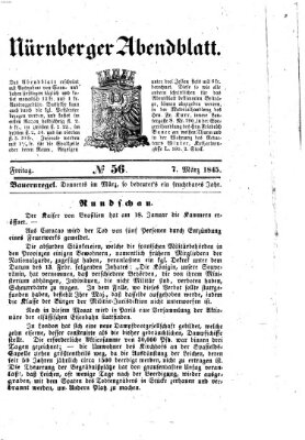 Nürnberger Abendblatt Freitag 7. März 1845