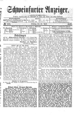 Schweinfurter Anzeiger Dienstag 28. April 1868