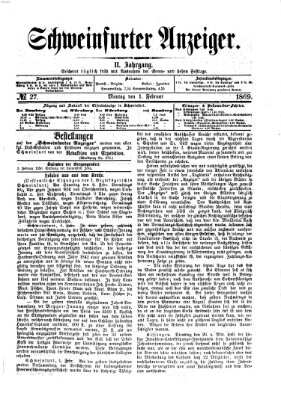 Schweinfurter Anzeiger Montag 1. Februar 1869