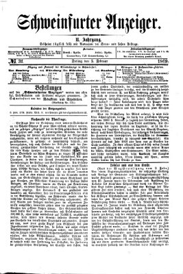 Schweinfurter Anzeiger Freitag 5. Februar 1869