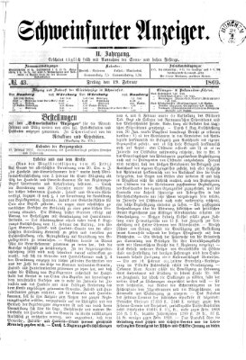 Schweinfurter Anzeiger Freitag 19. Februar 1869