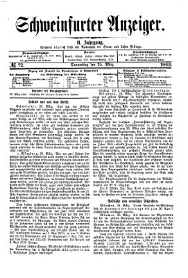 Schweinfurter Anzeiger Donnerstag 25. März 1869