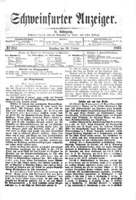 Schweinfurter Anzeiger Samstag 23. Oktober 1869