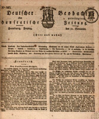 Deutscher Beobachter oder privilegirte hanseatische Zeitung Freitag 21. November 1817