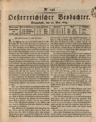 Der Oesterreichische Beobachter Samstag 22. Mai 1819