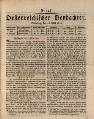 Der Oesterreichische Beobachter Sonntag 23. Mai 1819