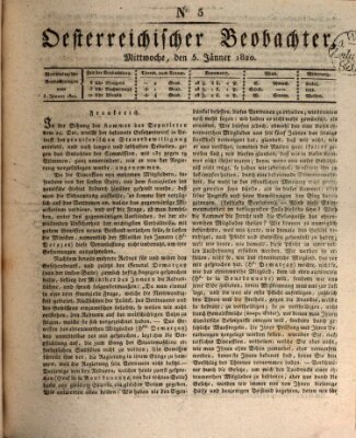 Der Oesterreichische Beobachter Mittwoch 5. Januar 1820
