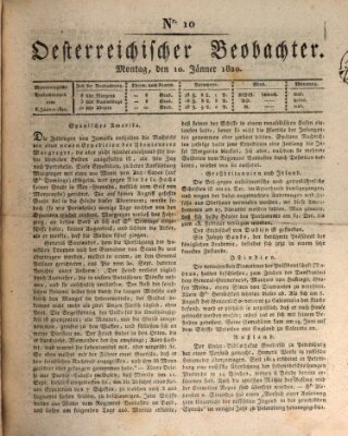 Der Oesterreichische Beobachter Montag 10. Januar 1820