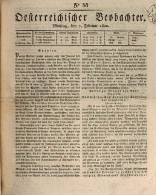 Der Oesterreichische Beobachter Montag 7. Februar 1820