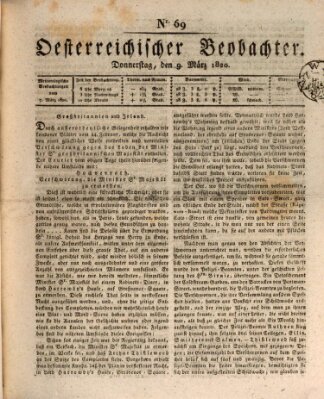 Der Oesterreichische Beobachter Donnerstag 9. März 1820