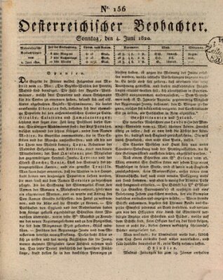 Der Oesterreichische Beobachter Sonntag 4. Juni 1820