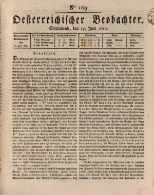 Der Oesterreichische Beobachter Samstag 17. Juni 1820