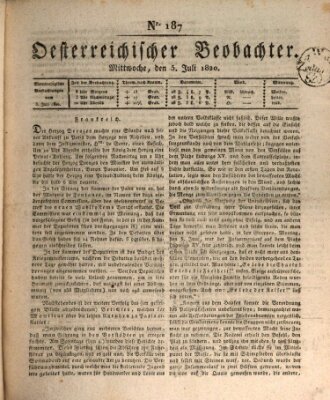 Der Oesterreichische Beobachter Mittwoch 5. Juli 1820