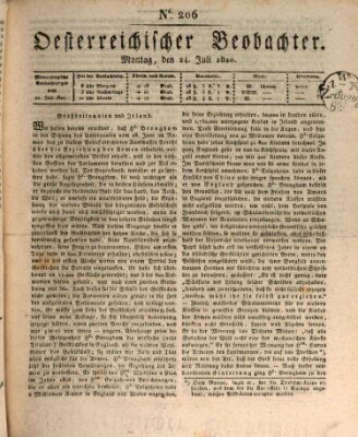 Der Oesterreichische Beobachter Montag 24. Juli 1820