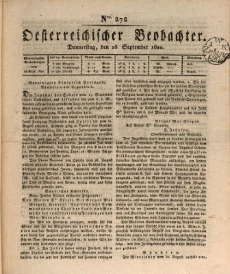 Der Oesterreichische Beobachter Donnerstag 28. September 1820