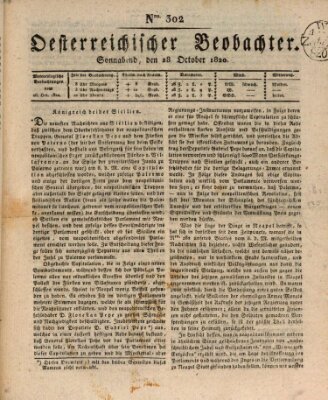 Der Oesterreichische Beobachter Samstag 28. Oktober 1820