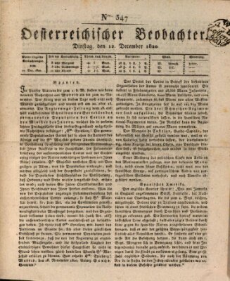 Der Oesterreichische Beobachter Dienstag 12. Dezember 1820