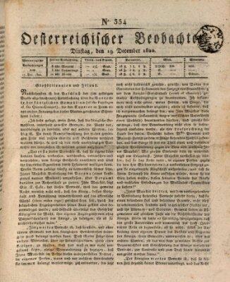Der Oesterreichische Beobachter Dienstag 19. Dezember 1820