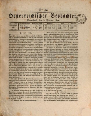 Der Oesterreichische Beobachter Samstag 3. Februar 1821