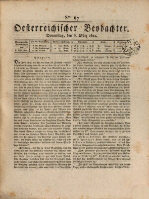 Der Oesterreichische Beobachter Donnerstag 8. März 1821