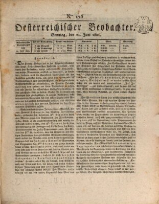 Der Oesterreichische Beobachter Sonntag 24. Juni 1821