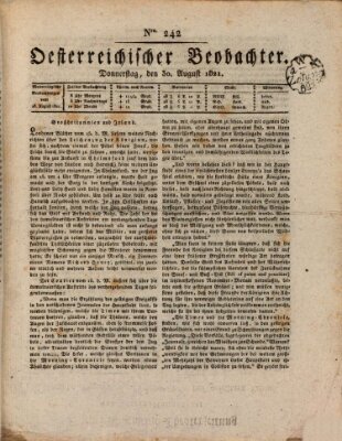 Der Oesterreichische Beobachter Donnerstag 30. August 1821