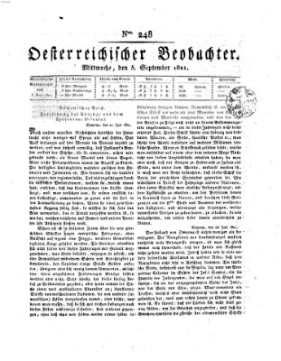 Der Oesterreichische Beobachter Mittwoch 5. September 1821
