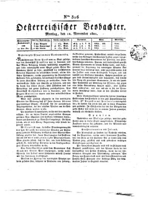 Der Oesterreichische Beobachter Montag 12. November 1821