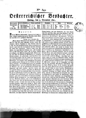 Der Oesterreichische Beobachter Freitag 7. Dezember 1821