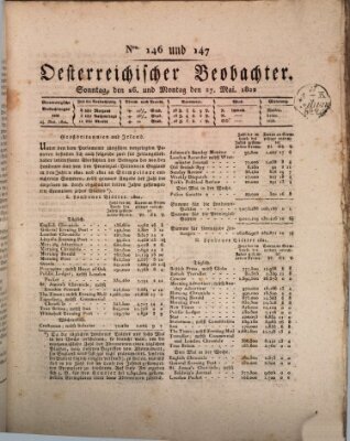 Der Oesterreichische Beobachter Sonntag 26. Mai 1822