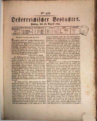 Der Oesterreichische Beobachter Freitag 23. August 1822
