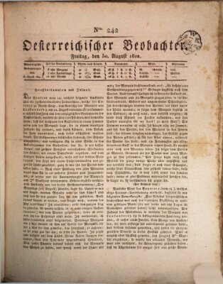 Der Oesterreichische Beobachter Freitag 30. August 1822