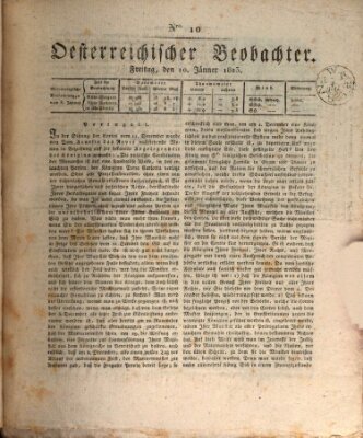 Der Oesterreichische Beobachter Freitag 10. Januar 1823