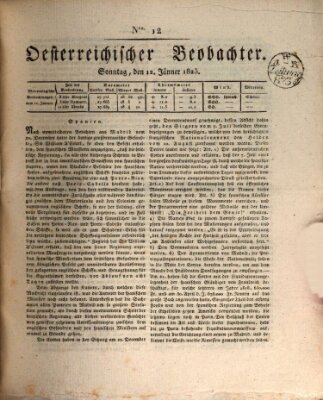 Der Oesterreichische Beobachter Sonntag 12. Januar 1823