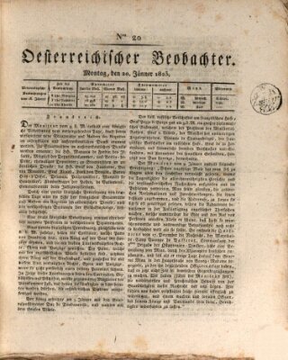 Der Oesterreichische Beobachter Montag 20. Januar 1823