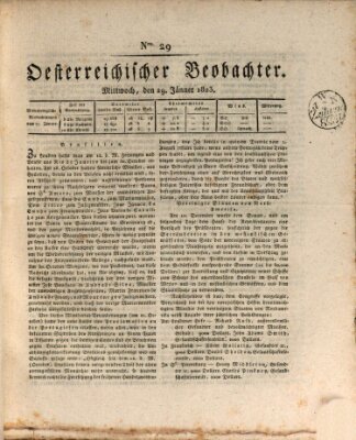 Der Oesterreichische Beobachter Mittwoch 29. Januar 1823