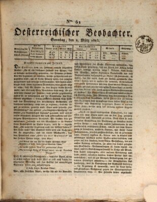Der Oesterreichische Beobachter Sonntag 2. März 1823