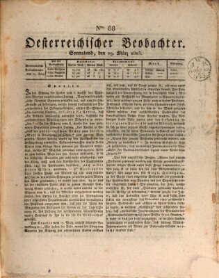 Der Oesterreichische Beobachter Samstag 29. März 1823