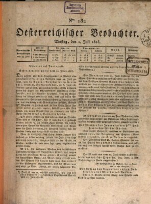 Der Oesterreichische Beobachter Dienstag 1. Juli 1823