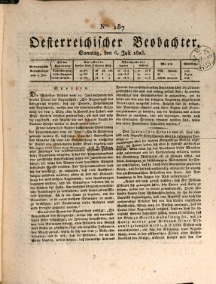 Der Oesterreichische Beobachter Sonntag 6. Juli 1823
