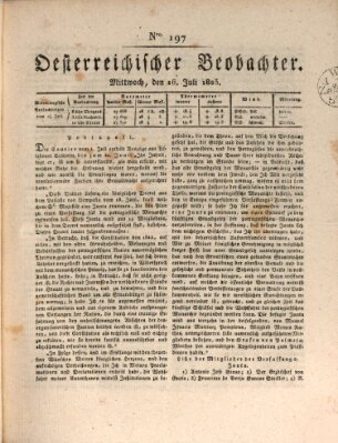 Der Oesterreichische Beobachter Mittwoch 16. Juli 1823