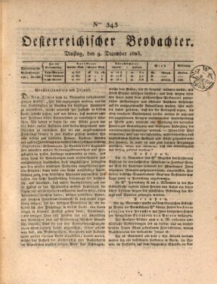 Der Oesterreichische Beobachter Dienstag 9. Dezember 1823